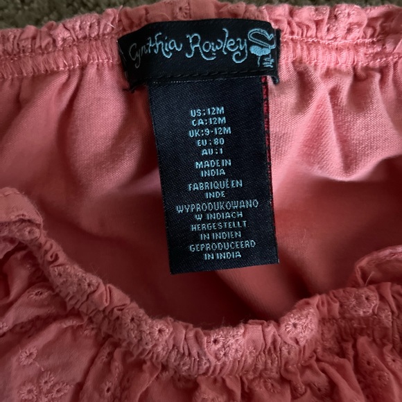 Cynthia Rowley Mix and Match 3 Piece Blue, Pink, and Corral Girls Set-12 months - Picture 6 of 7